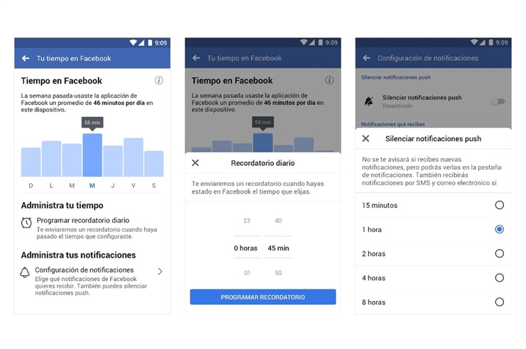 El panel de control de actividad en Facebook