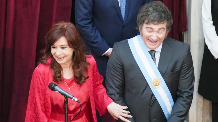 Cristina Kicrhner y Javier Milei