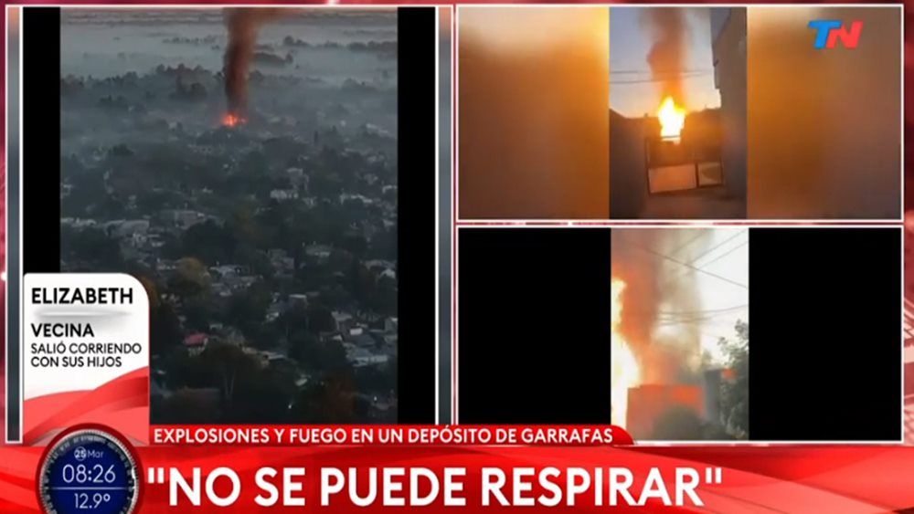 Incendio en deposito de garrafas