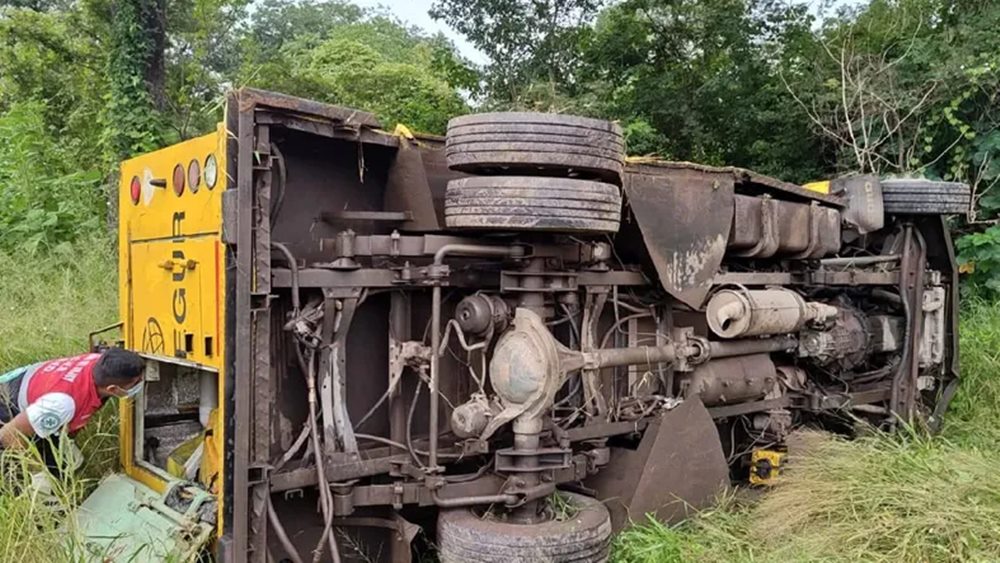 Vuelco de un camión de caudales
