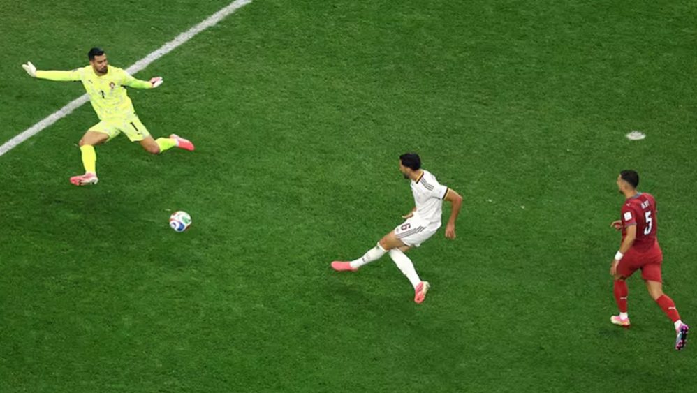 Gol de España a Portugal